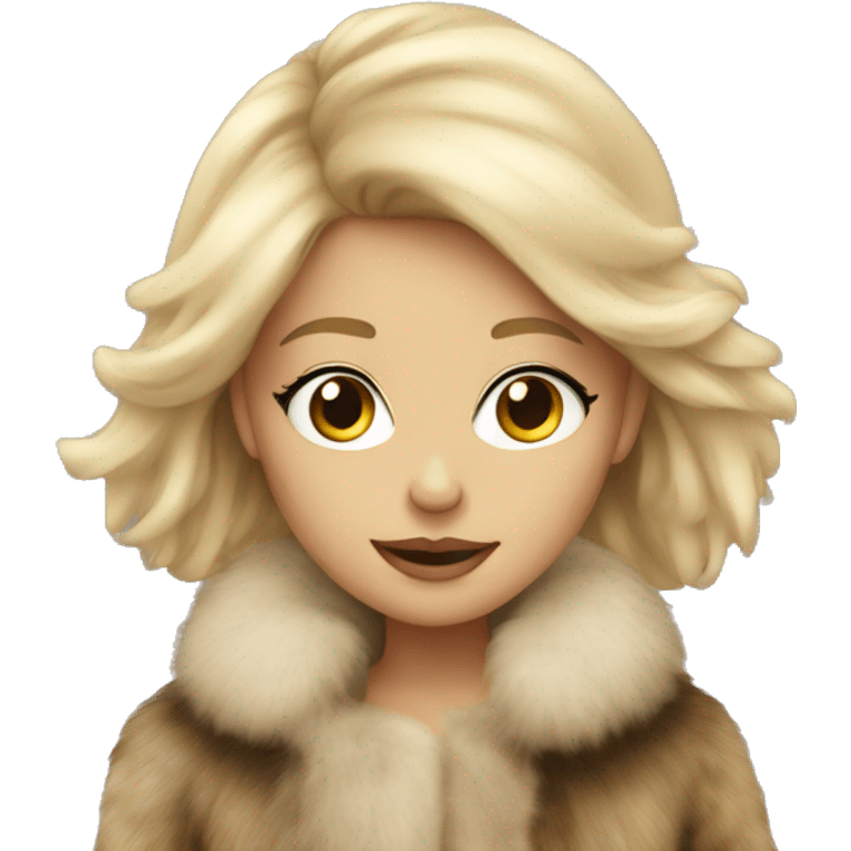 blonde girl in fur emoji