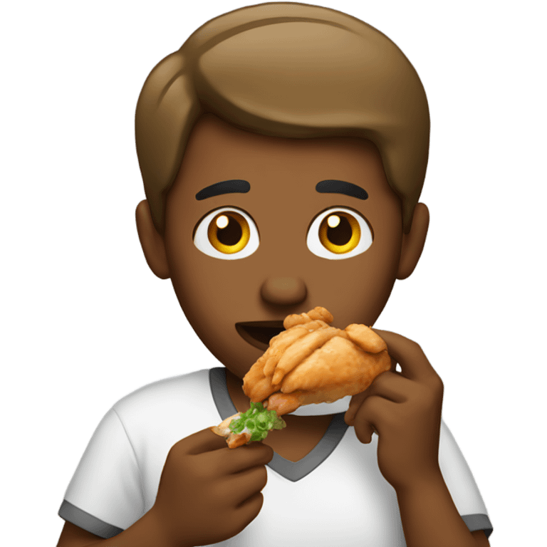 Person eating chicken emoji