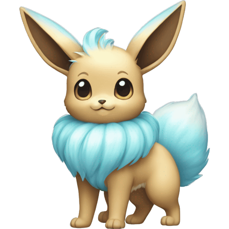 Kawaii Shiny Pastel Blue Eevee Full Body emoji