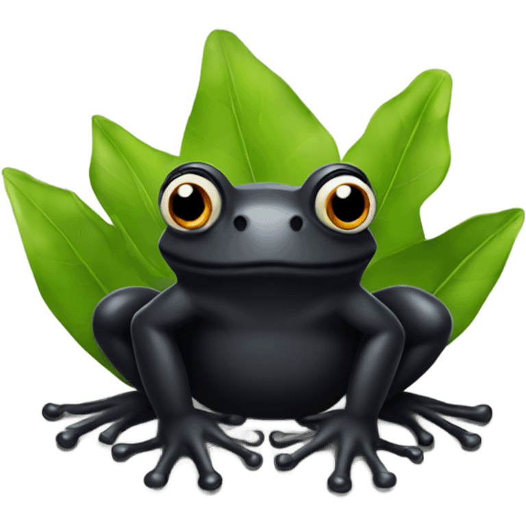 A black frog emoji