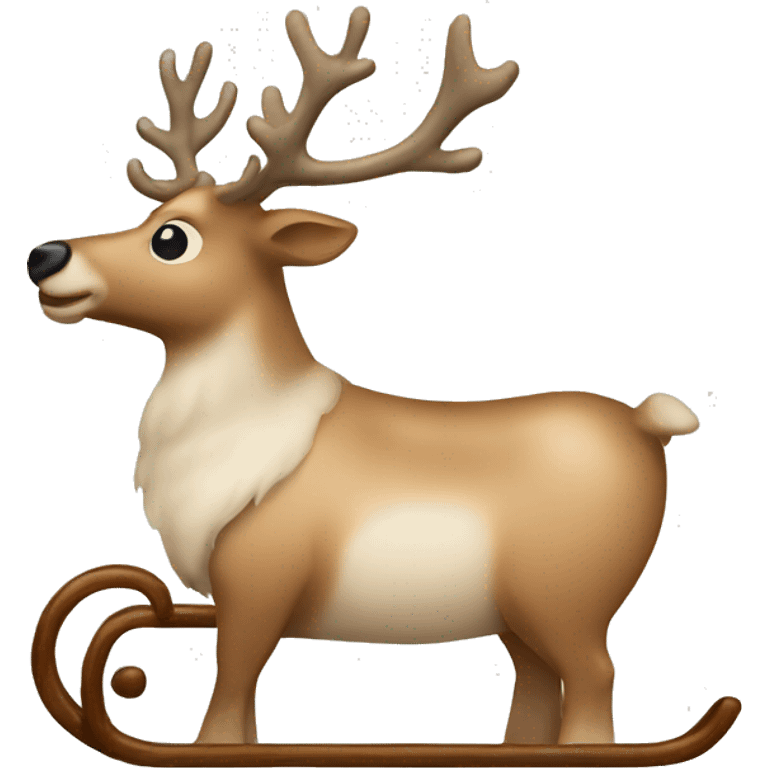 beige sleigh with a reindeer emoji