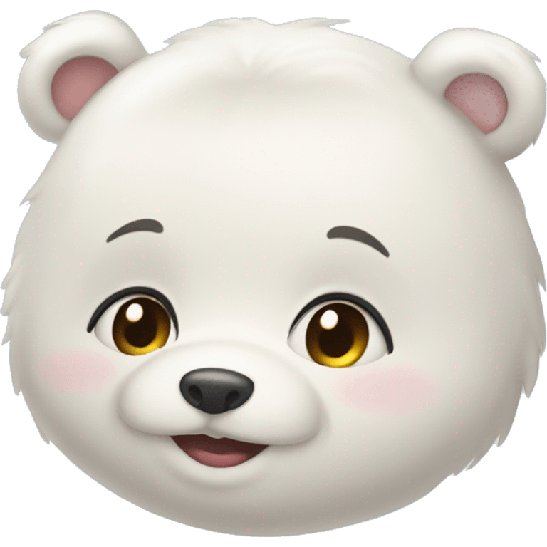 girl chubby white bear blushing with love  emoji