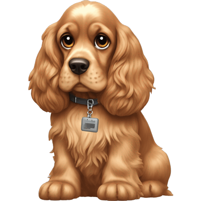 cocker spaniel with a nintendogameboy emoji