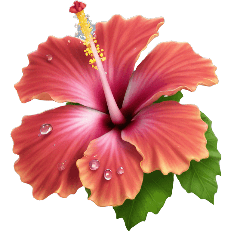 hibiscus with water droplets on it emoji