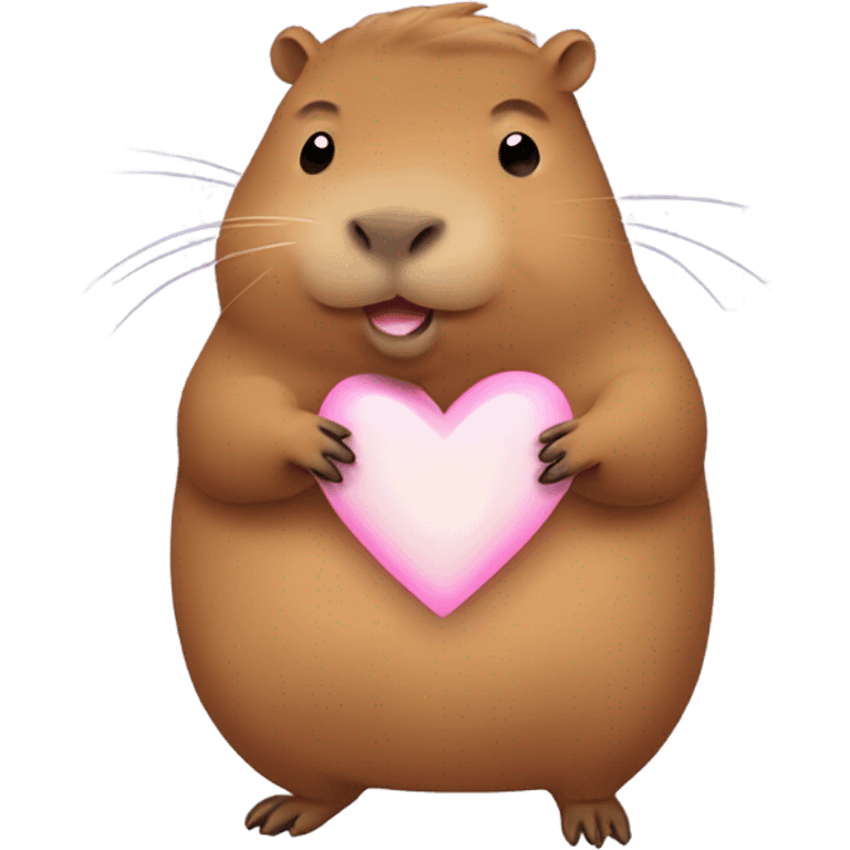 Capybara con corazón en manos enojado emoji