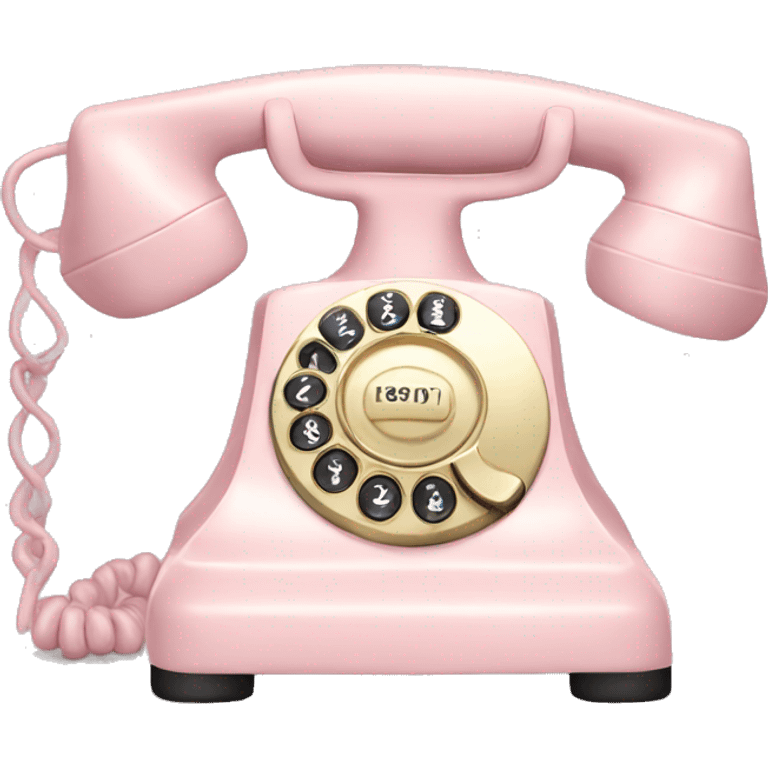 pale pink vintage telephone  emoji