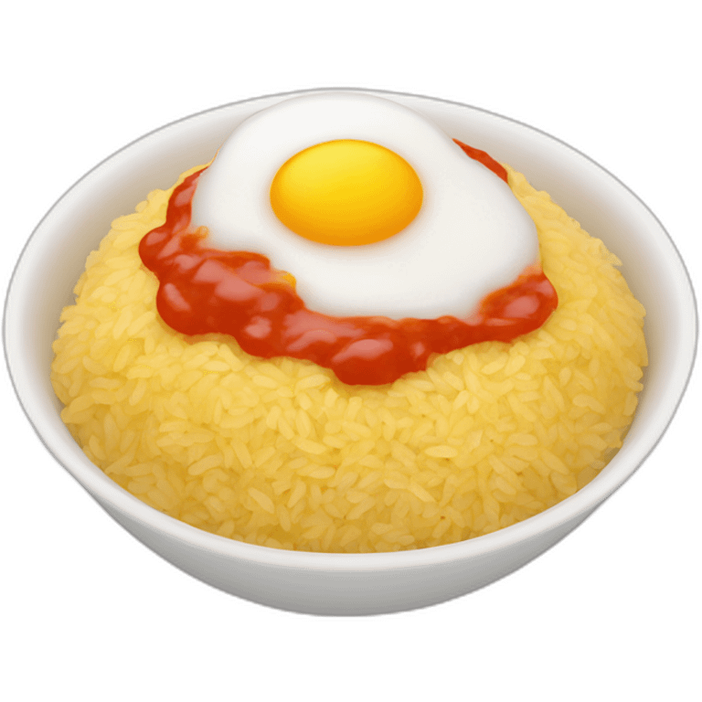 rice with eggs and tomato sauce emoji