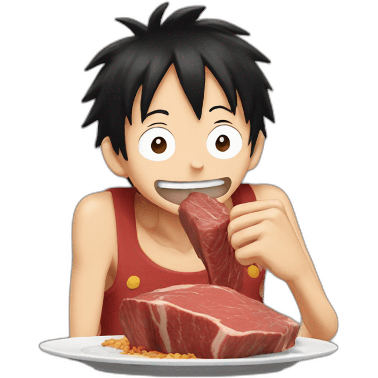 Luffy eating beef emoji