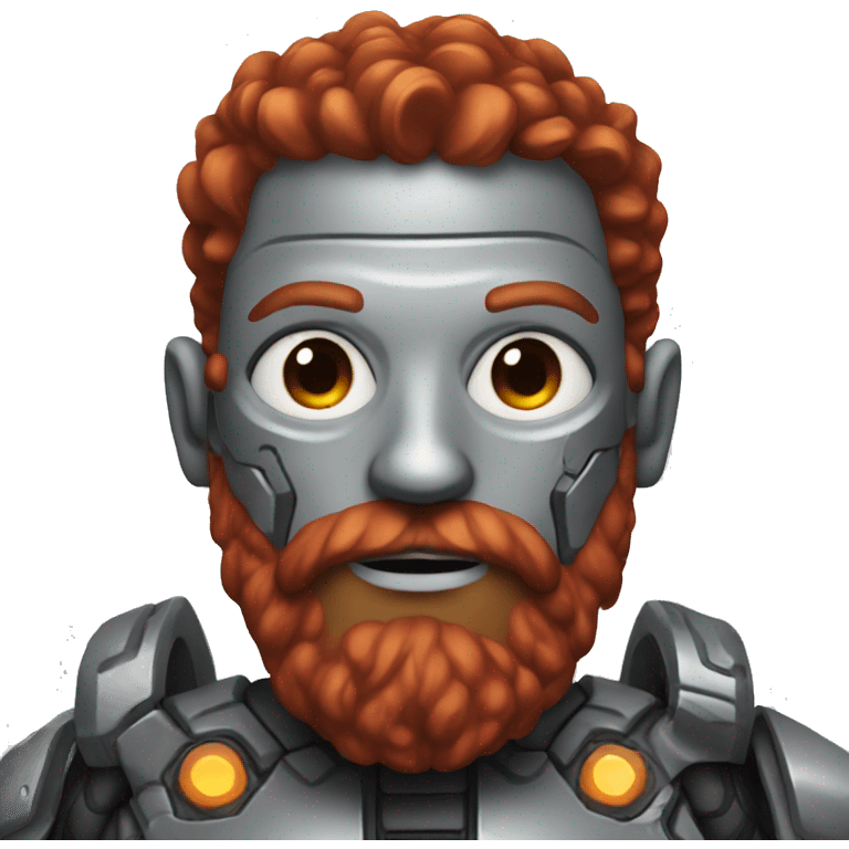 Cyborg with red beard emoji