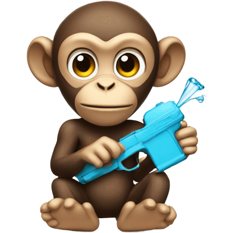 Monkey with water gun emoji