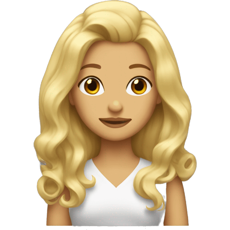 Blonde girl with blowout hair emoji