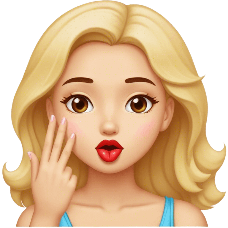 girl throwing a kiss emoji