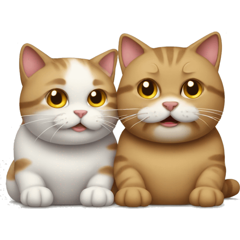 two cats ate too much emoji