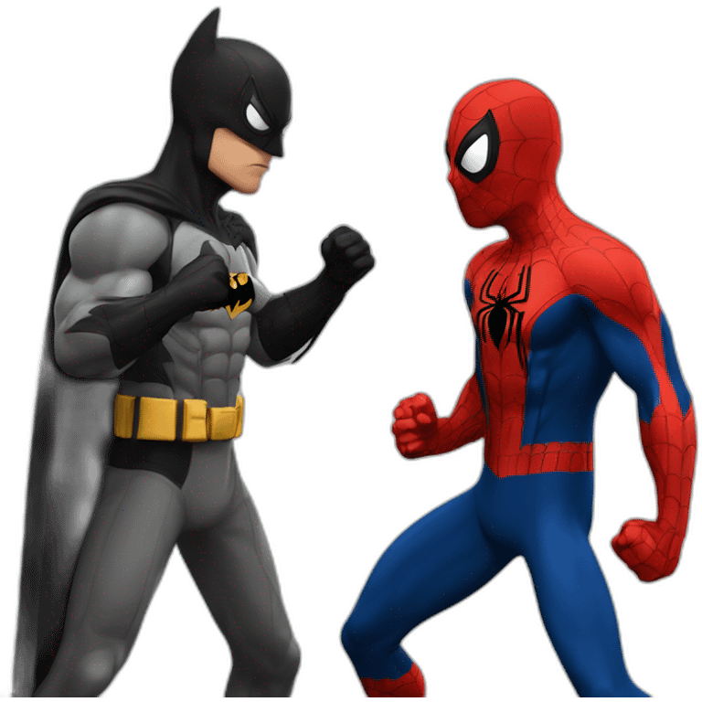 spiderman fight with batman emoji