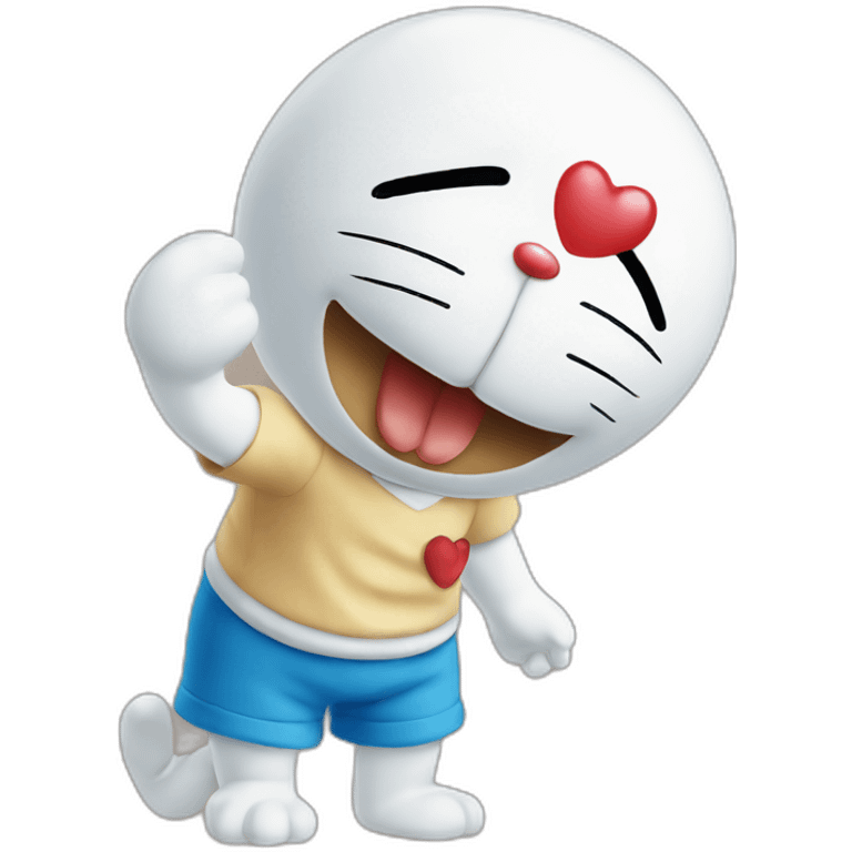 Doraemon sending kisses emoji