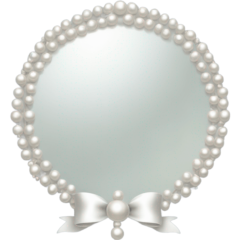 white mirror with pearl and bow emoji