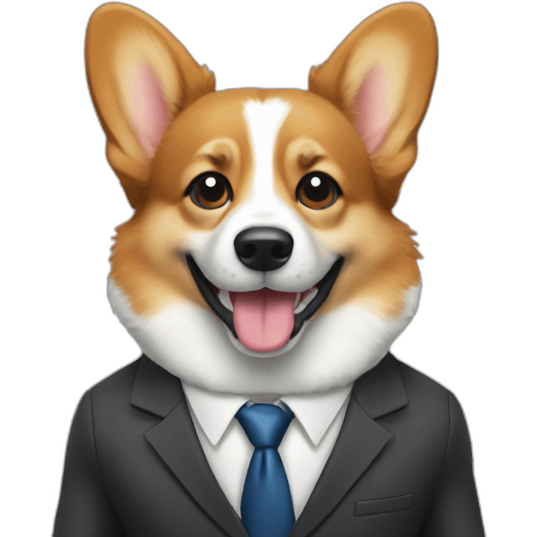 corgi in a business suit emoji