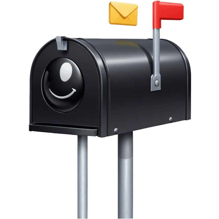 Mailbox with a black sphere inside. The black sphere has a fuse emoji