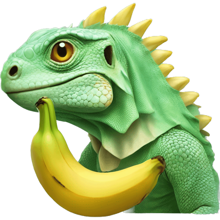 iguana with a banana emoji