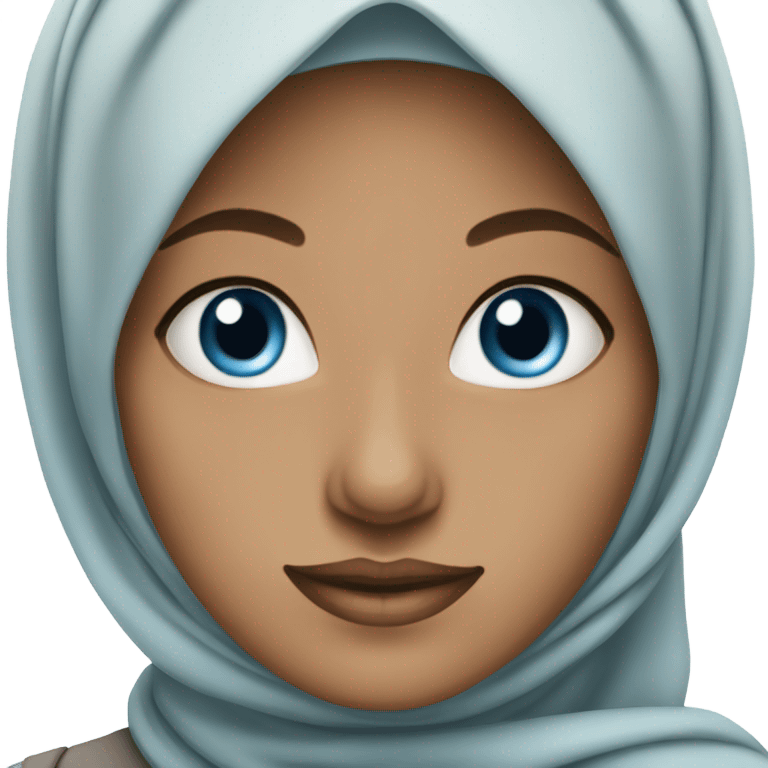 Hijabi with blue eyes emoji