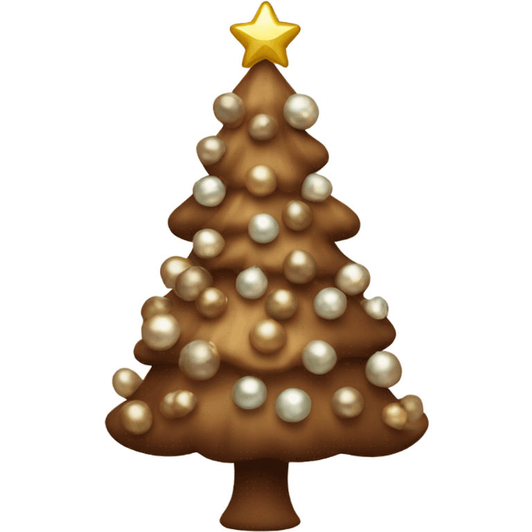 Brown pearl christmas tree emoji