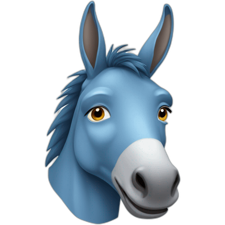 blue Donkey, 2D cartoon emoji