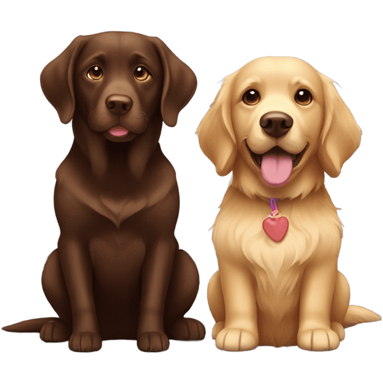 Golden retriever and chocolate lab emoji