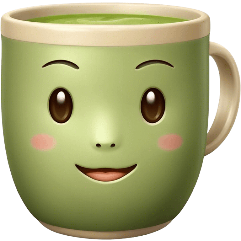 realistic looking matcha in beige mug emoji