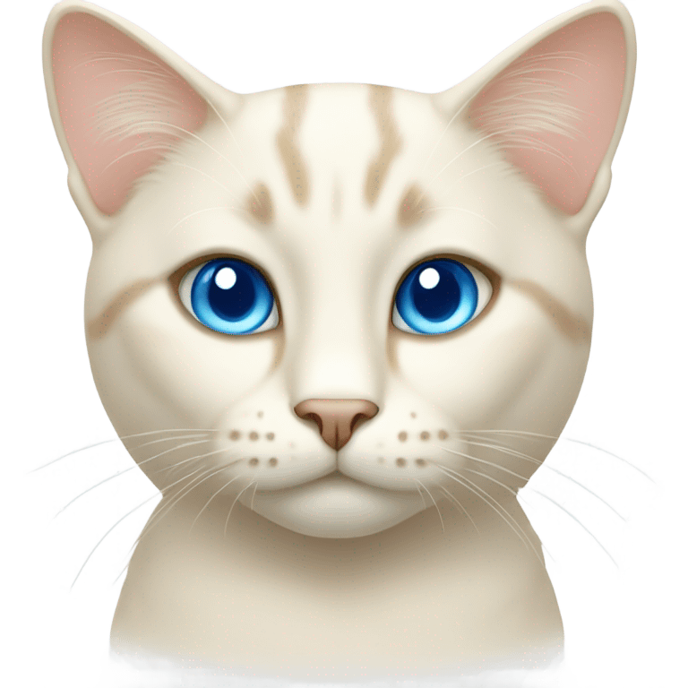 Cream colored cat with blue eyes emoji