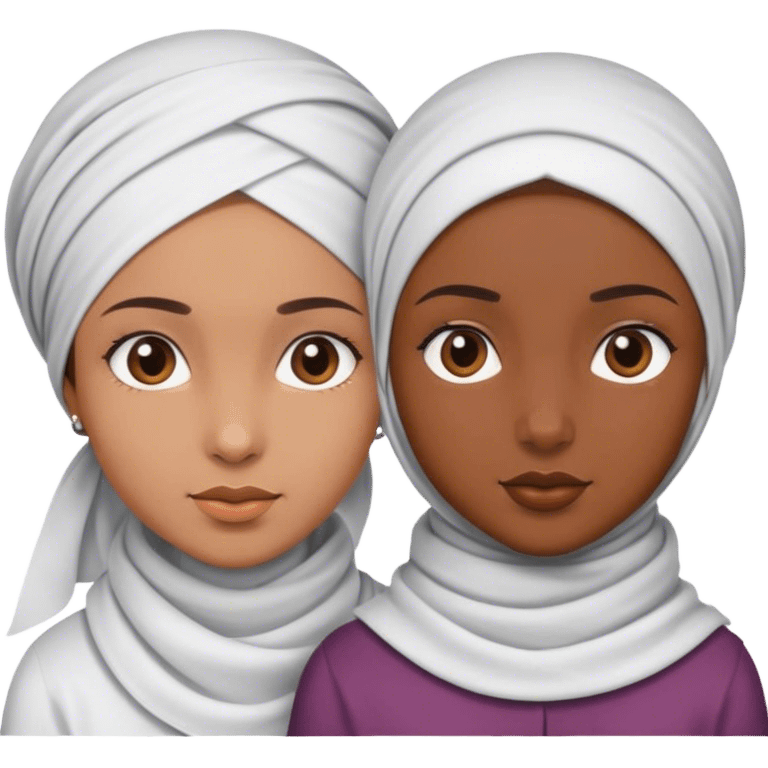 Two girls one with a headscarf emoji