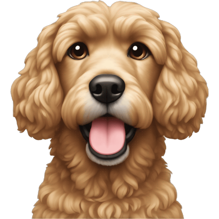 Chien au poil frisé brun caniche emoji