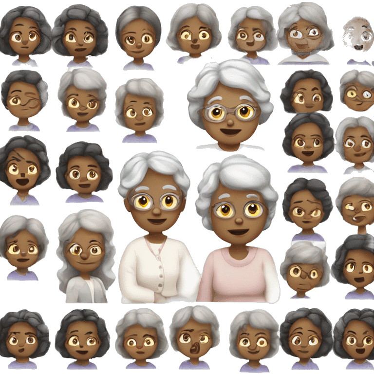 White Grandma dark med hair with 4 daughters 6 sons emoji