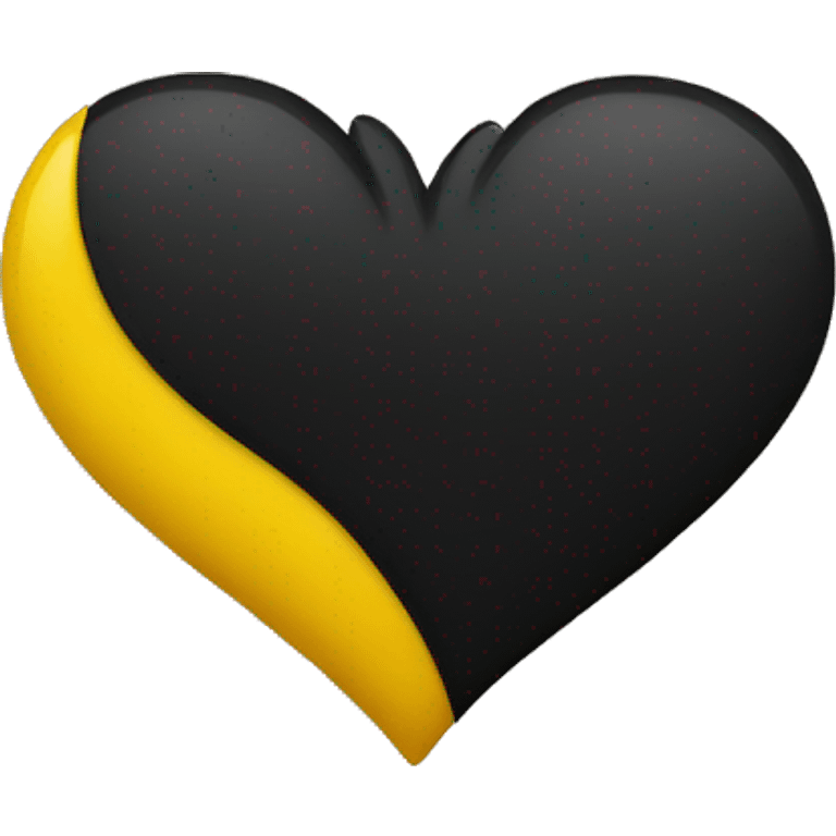 Half black and yellow heart emoji