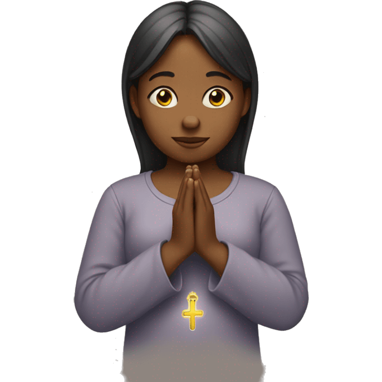 girl with praying hands emoji