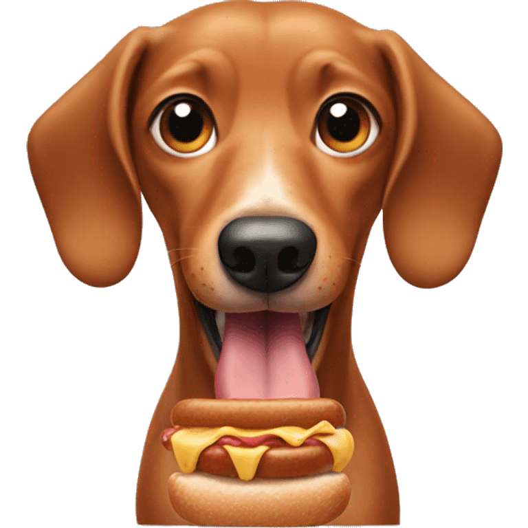 weenie dog eating emoji