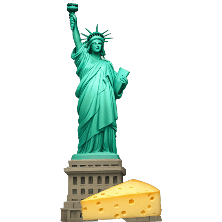 Statue of Liberty on cheese emoji