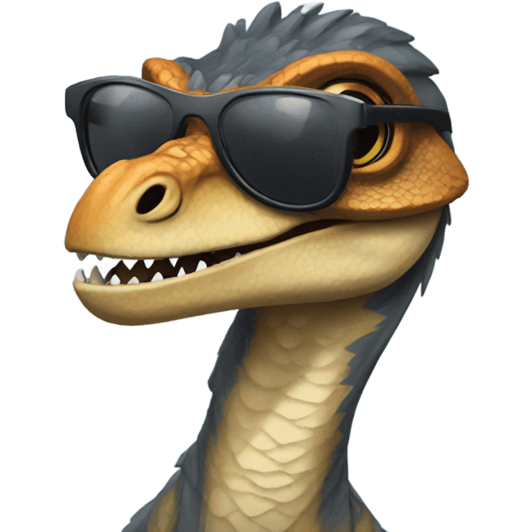 Velociraptor wearing sunglasses  emoji