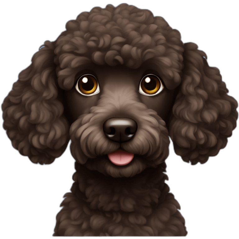 Dark brown poodle emoji