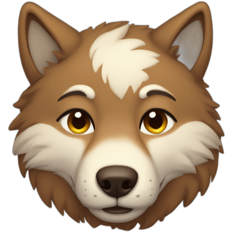 Brown cute Wolf furry sleeping emoji