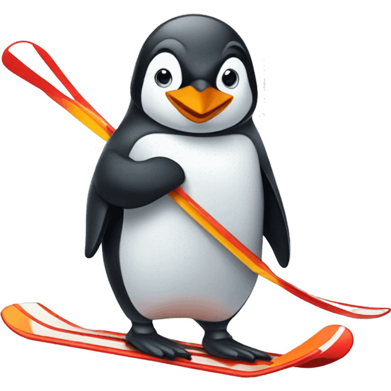 Penguin that’s skiing emoji