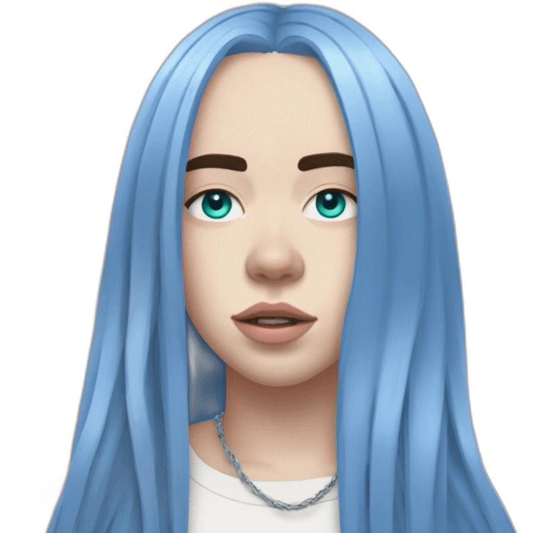 Billie eilish chanteuse cheveux bleu emoji