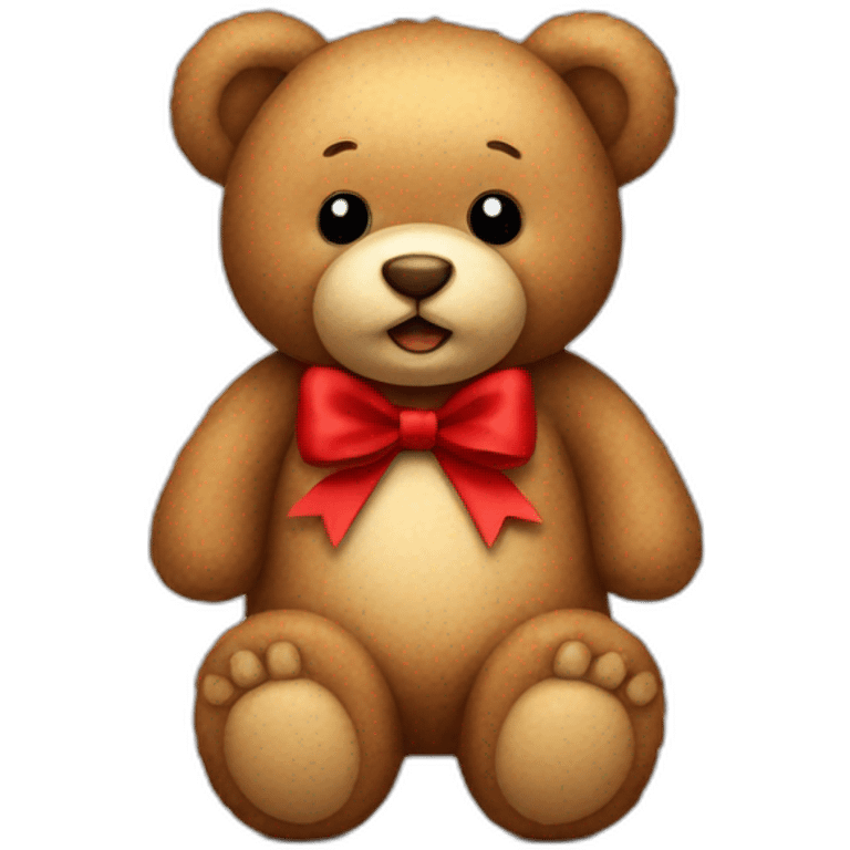 Teddy bear with red bow emoji