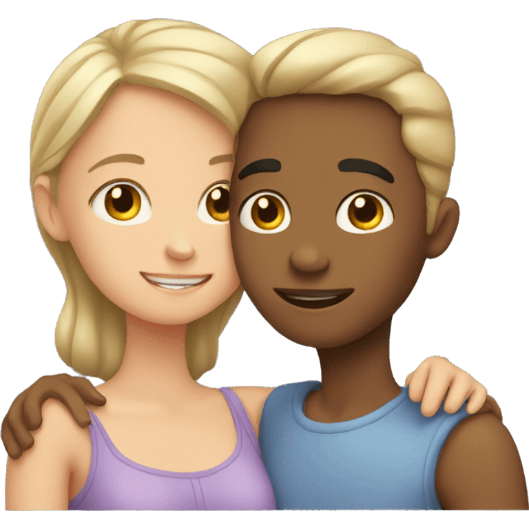 Girl and boy cuddling emoji