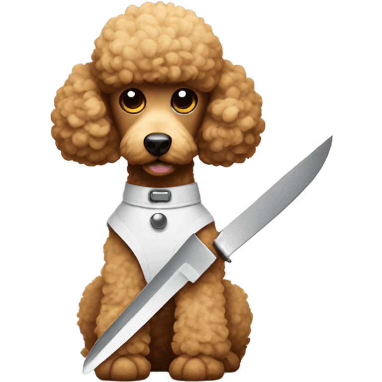 poodle holding a knife emoji