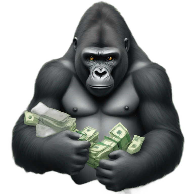 gorilla with money emoji