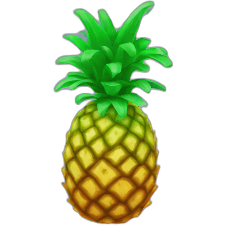 Pineapple fluorescent emoji