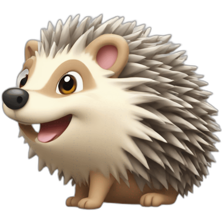 smiling hedgehog playing games emoji