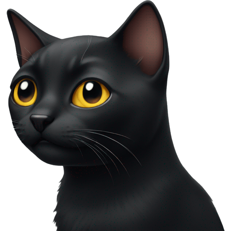 amazed black cat head emoji