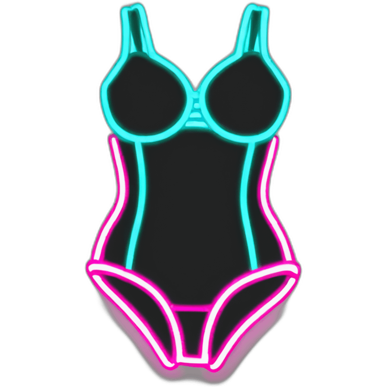 Sexy silhouette non-gender lingerie neon sign emoji