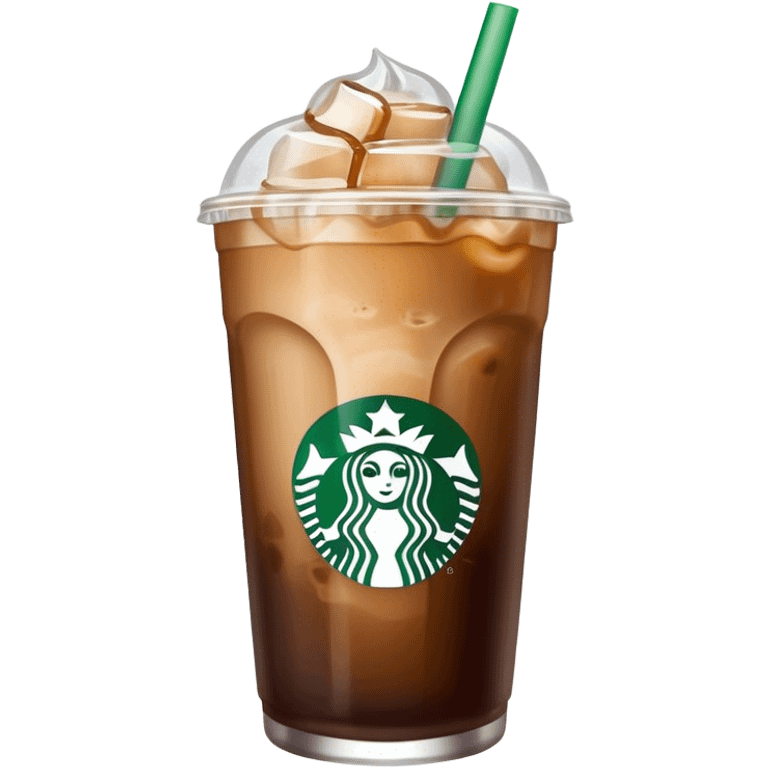 Starbuck ice coffee with ice cubes emoji